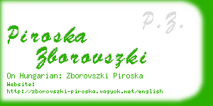 piroska zborovszki business card